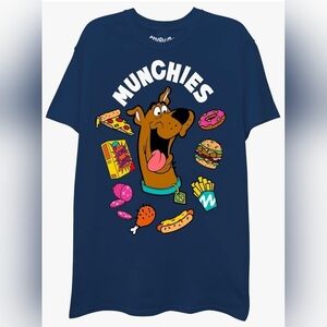 Scooby-Doo! Munchies Men Medium Short Sleeve Graphic T-Shirt - Navy Blue, New